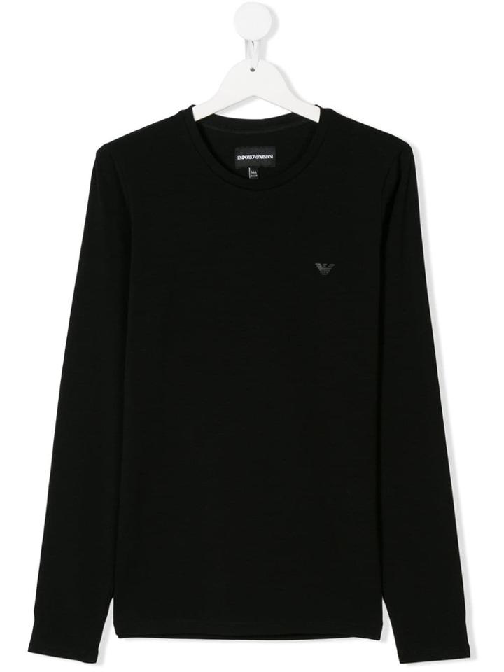 Emporio Armani Kids Teen Long-sleeve T-shirt - Black