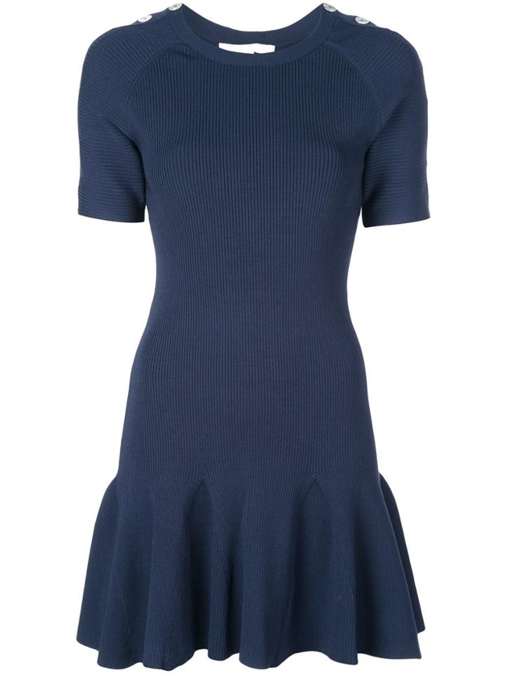 Jonathan Simkhai Buttoned Shoulder Dress - Blue