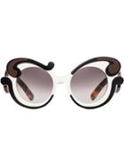 Prada Eyewear Baroque-style Sunglasses - White