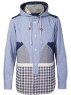 Junya Watanabe Comme Des Garçons Man Patchwork Hooded Jacket, Men's, Size: Medium, Blue, Cotton