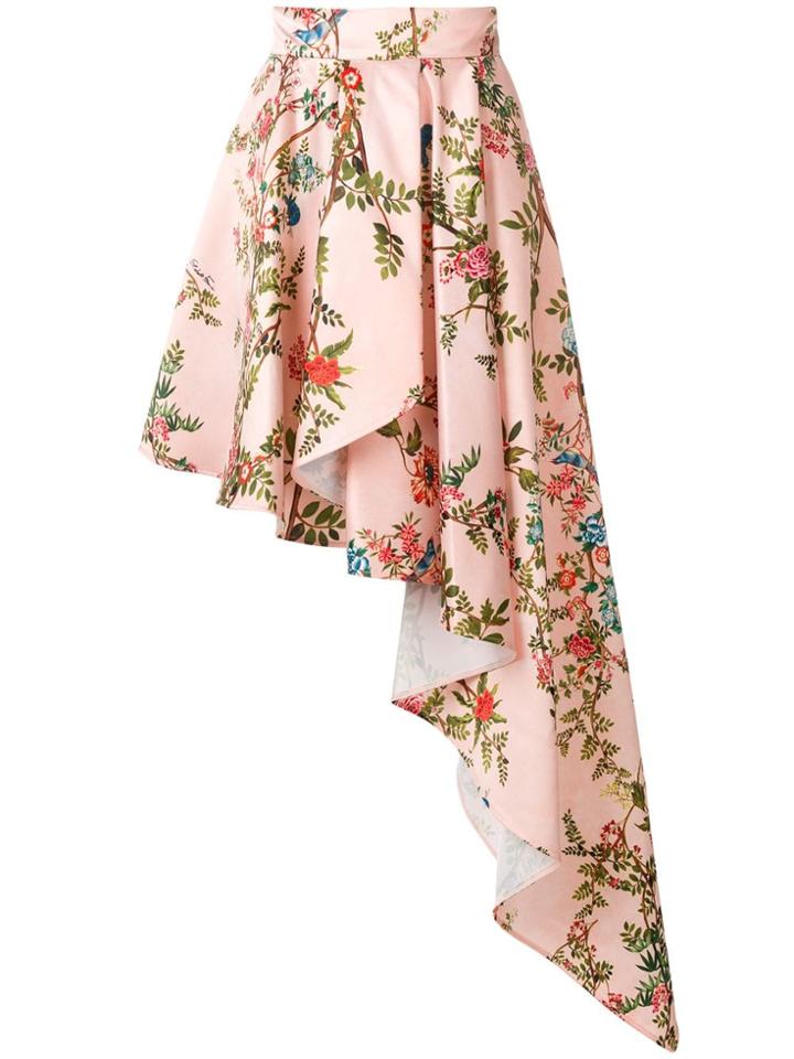 Elisabetta Franchi Floral Draped Skirt - Pink & Purple