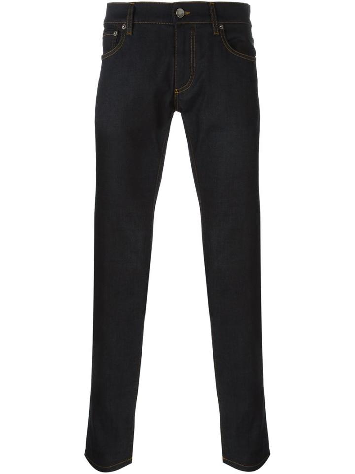 Dolce & Gabbana Slim Fit Jeans, Men's, Size: 50, Blue, Cotton/spandex/elastane