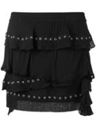 Iro - Eyelet Ruffle Skirt - Women - Cotton/viscose - 36, Black, Cotton/viscose