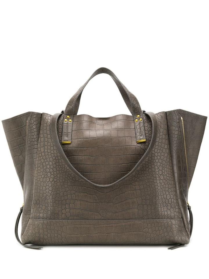 Jérôme Dreyfuss Crocodile Style Embossed Tote Bag - Grey