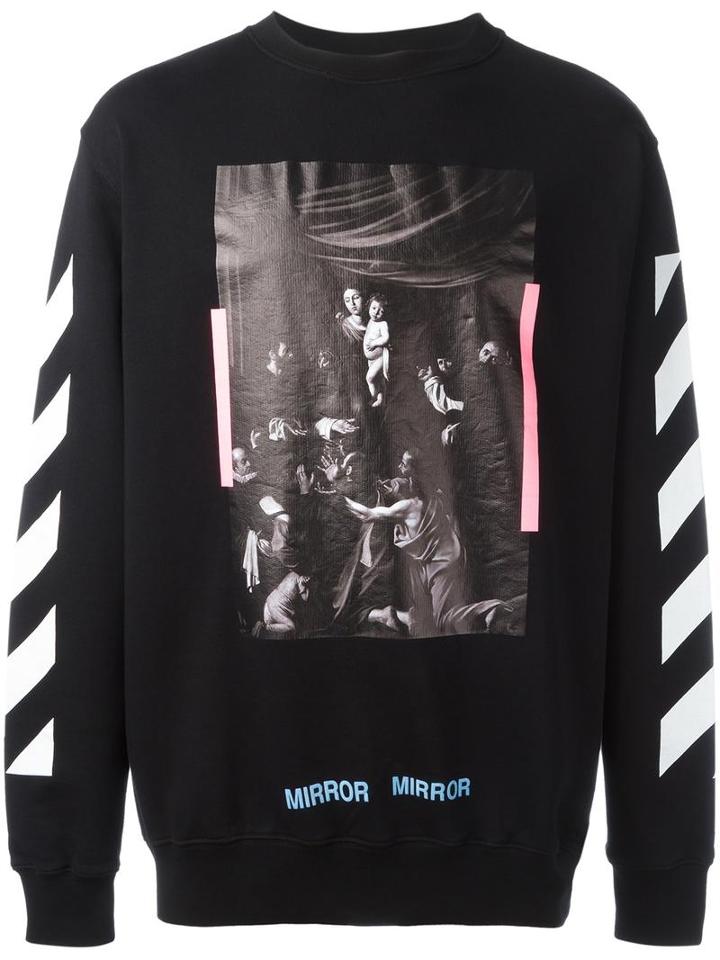 Off-white Painting Print Sweatshirt, Men's, Size: Xs, Black, Cotton