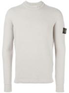 Stone Island Logo Patch Jumper, Men's, Size: Large, Nude/neutrals, Polyamide/wool
