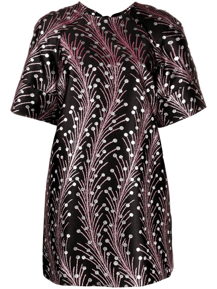 Marco De Vincenzo Brocade Embroidery Mini Dress - Black