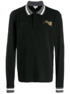 Kenzo Long Sleeve Embroidery Polo Shirt - Black