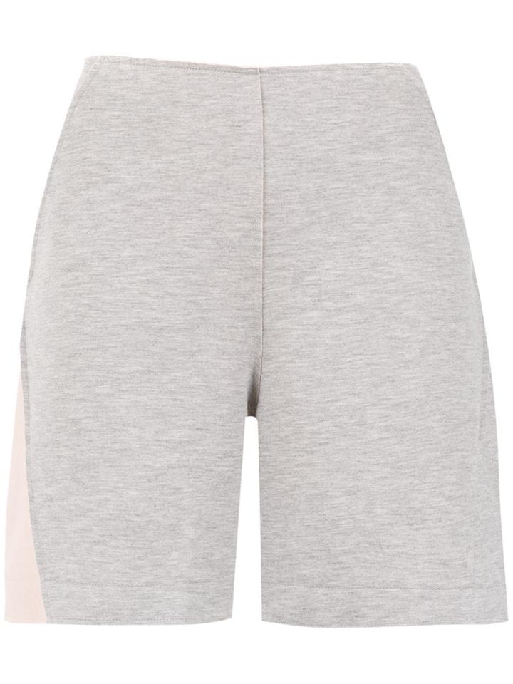 Mara Mac Contrasting Panels Shorts - Grey