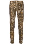 Blumarine Leopard Print Skinny Trousers - Multicolour