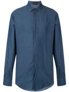Emporio Armani Curved Hem Classic Shirt - Blue