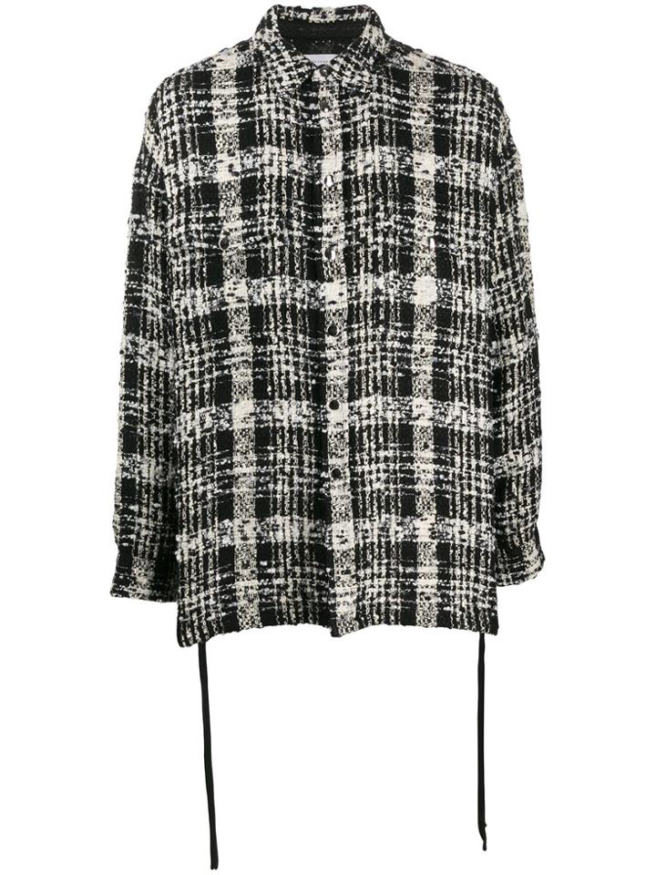 Faith Connexion Lace Checkered Shirt Jacket - Black