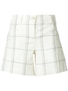 Lorena Antoniazzi Grid Checkered Print Shorts - White