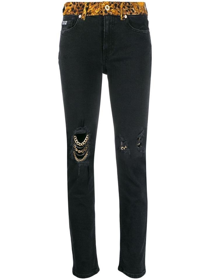 Versace Jeans Couture Distressed Jeans - Black