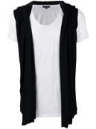 Unconditional - Draped Hooded Waistcoat T-shirt - Men - Cotton/rayon - M, White, Cotton/rayon