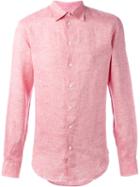 Armani Collezioni Classic Shirt, Men's, Size: Xl, Pink/purple, Linen/flax