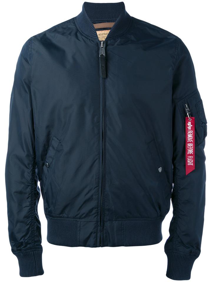 Bomber Jacket - Men - Nylon - Xl, Blue, Nylon, Alpha Industries