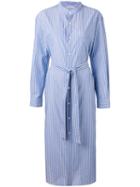 Cristaseya - Maxi Mao Striped Shirt Dress - Women - Cotton - M, Blue, Cotton