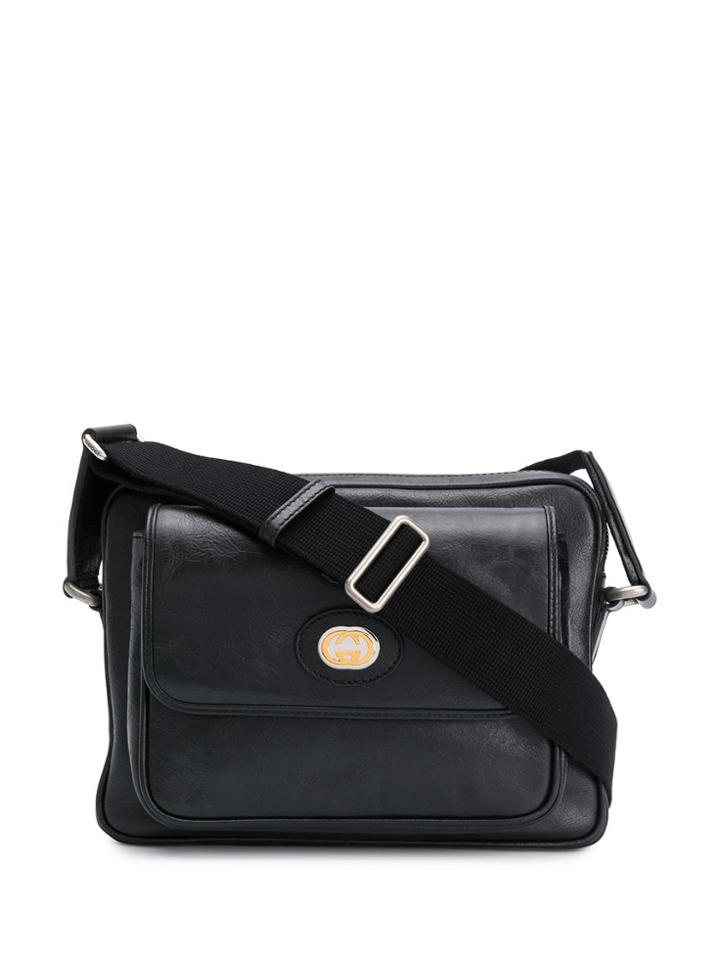 Gucci Logo Messenger Bag - Black