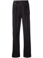 Pinko Ercole Striped Straight Trousers - Black