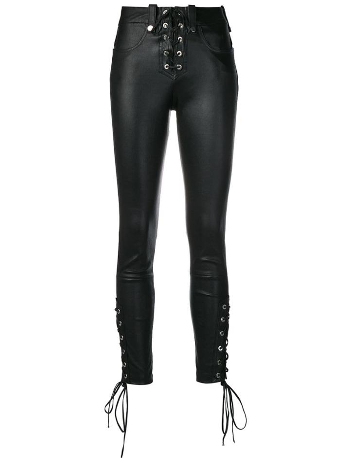 Manokhi Lace-up Skinny Trousers - Black