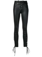 Manokhi Lace-up Skinny Trousers - Black