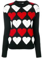 Love Moschino - Heart Knitted Jumper - Women - Acrylic/wool - 44, Black, Acrylic/wool