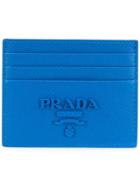 Prada Saffiano Leather Card Case - Blue