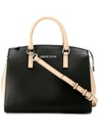 Armani Jeans Contrast Panel Tote Bag, Women's, Black, Cotton/polyester/polyurethane/viscose