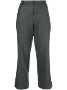 Phisique Du Role Striped Cropped Trousers - Grey