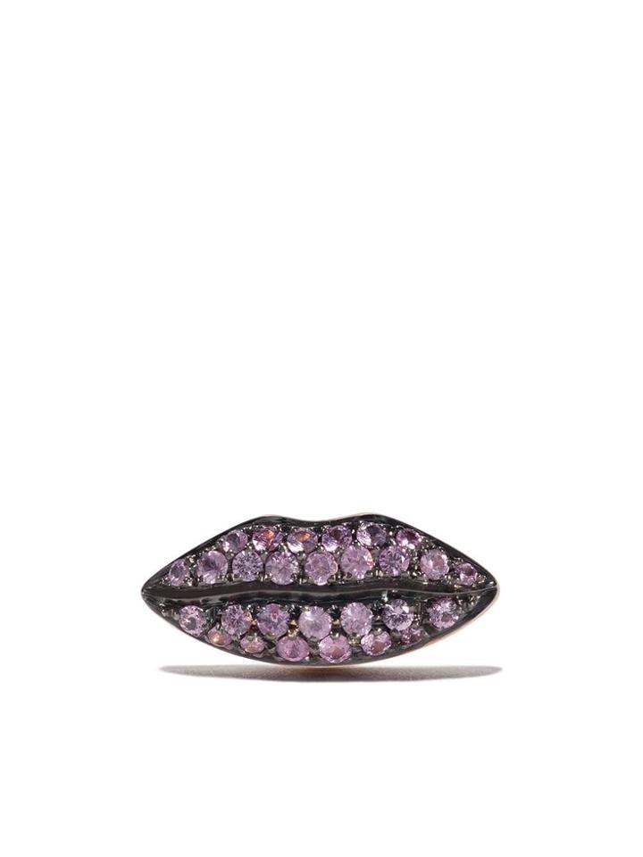 Delfina Delettrez 18kt Rose Gold And Sapphire Lips Earring