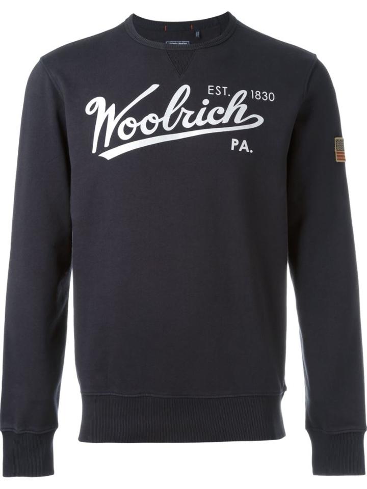 Woolrich Printed Logo Sweatshirt, Men's, Size: Xxl, Blue, Cotton
