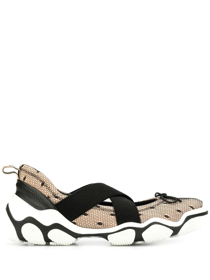 Red Valentino Red(v) Ballet Point D'esprit Sneakers - Pink