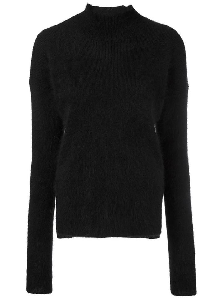 Mugler Turtleneck Jumper, Women's, Size: Small, Black, Polyamide/angora