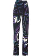Emilio Pucci Graphic Print Trousers, Women's, Size: 40, Blue, Viscose/silk/acetate