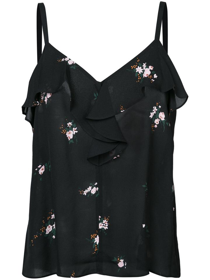 A.l.c. Floral Print Frill Top - Black