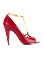 Gucci Red Leather Lips 105 Sandals