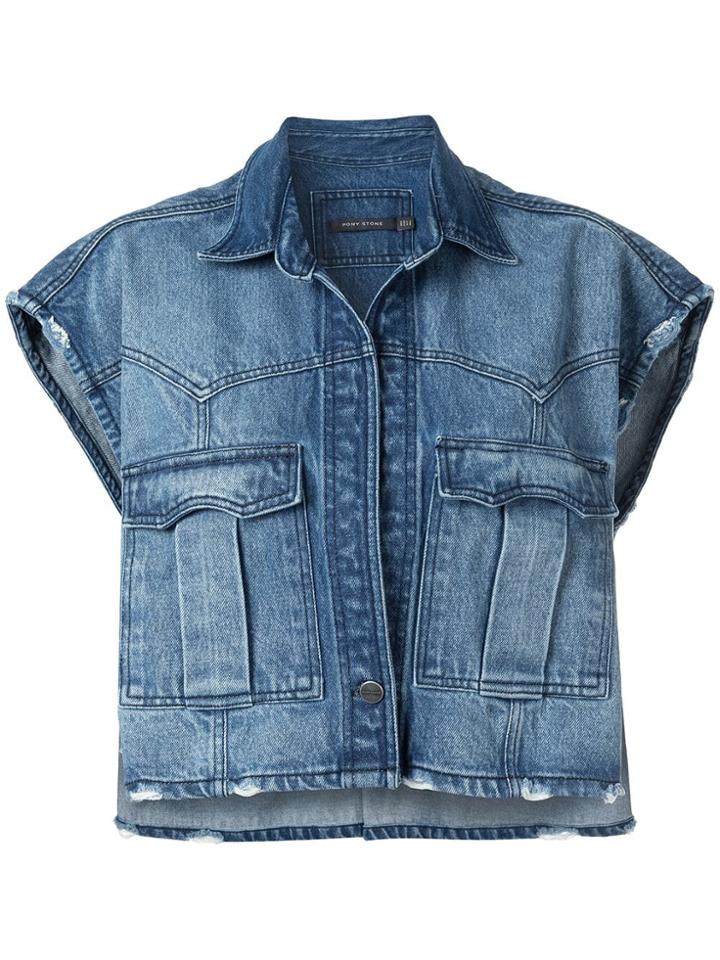Pony Stone Denim Waistcoat - Blue