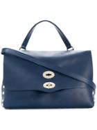 Zanellato Perforated Flip Lock Tote - Blue