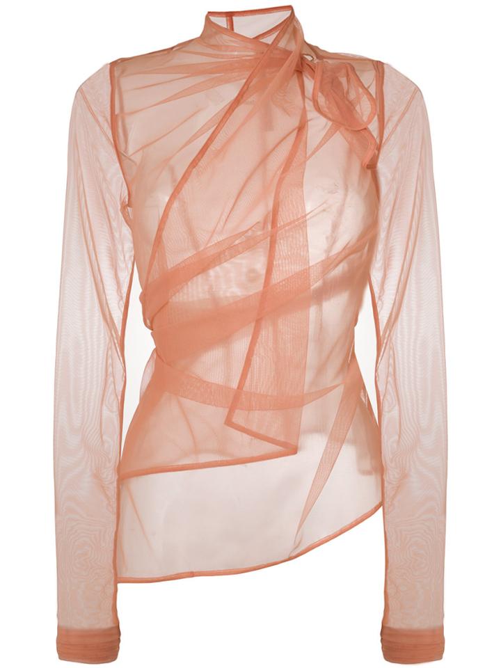 Rick Owens Lilies Sheer Mesh Top - Nude & Neutrals