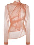 Rick Owens Lilies Sheer Mesh Top - Nude & Neutrals