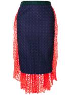Facetasm Lace Panelled Skirt - Multicolour