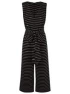 Andrea Marques V-neck Striped Dress, Women's, Size: 42, Black, Cotton
