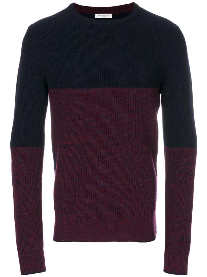 Paolo Pecora Colour Block Jumper - Blue