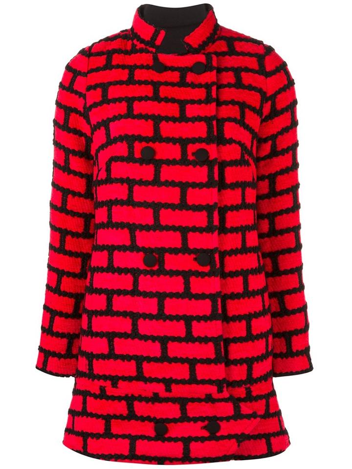 Ultràchic Double Breasted Coat, Women's, Size: 42, Red, Polyester/viscose