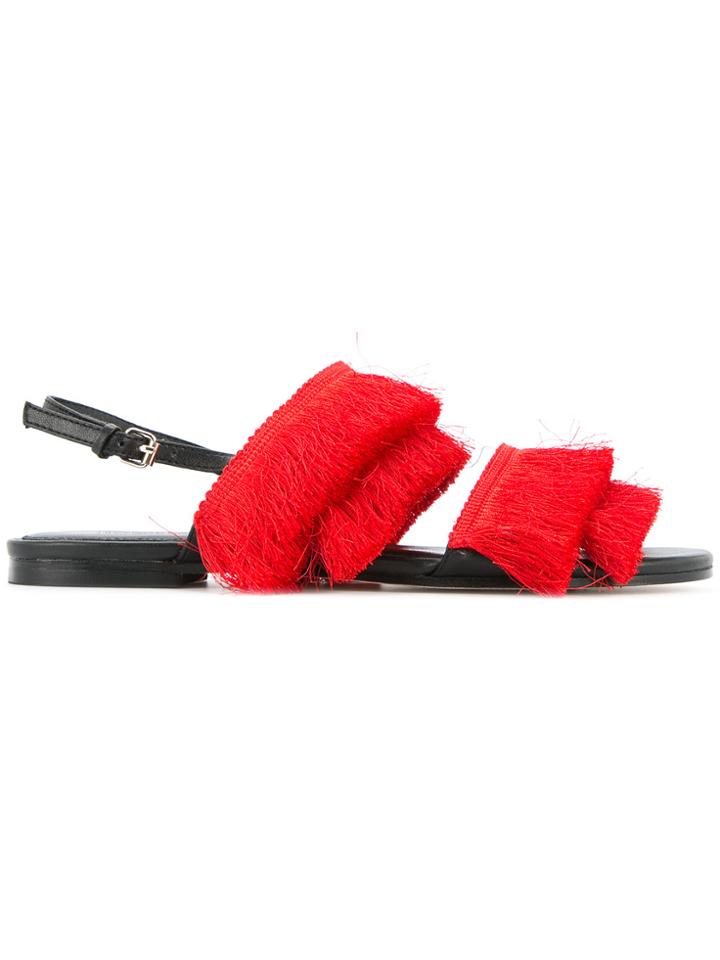 Mara & Mine Layered Fringe Sandals