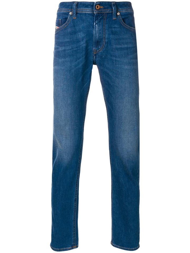 Diesel Stonewashed Slim Stretch Jeans - Blue