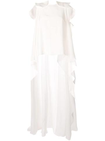 Azzi & Osta Frill Detail Cape Blouse - White
