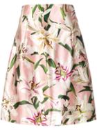 Dolce & Gabbana Floral Print Silk Skirt - Pink