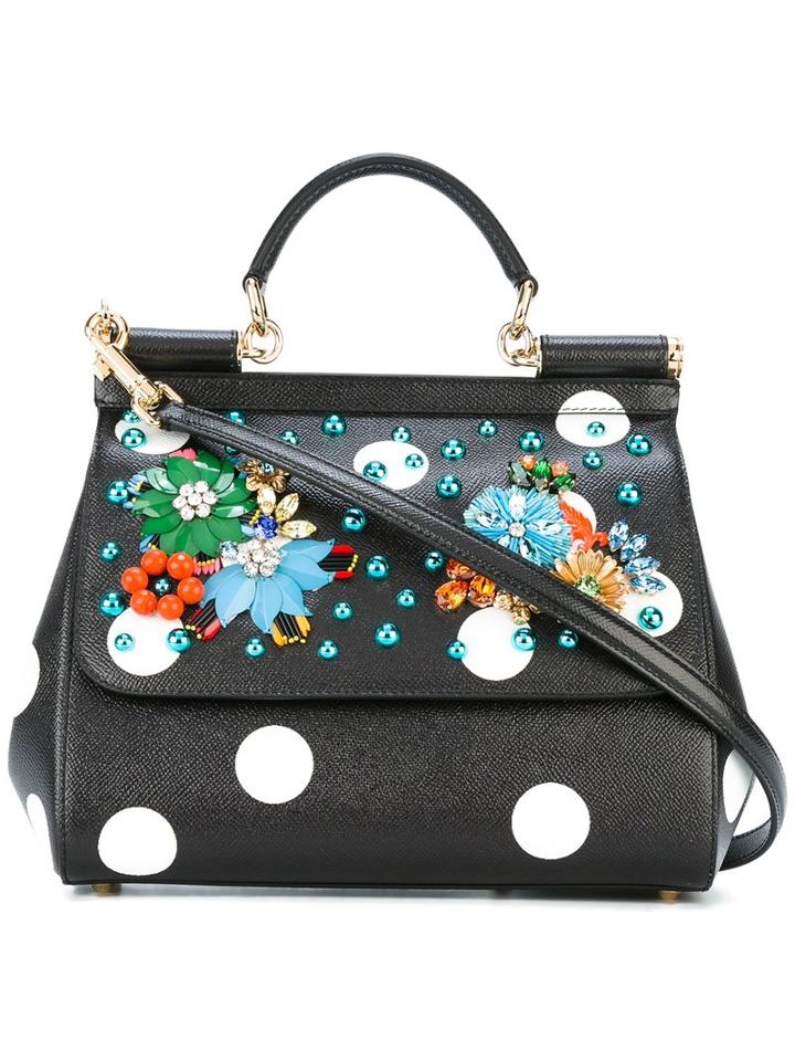 Dolce & Gabbana Sicily Tote, Black, Leather